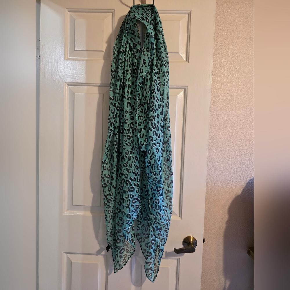 Leopard Print Mint  Scarf